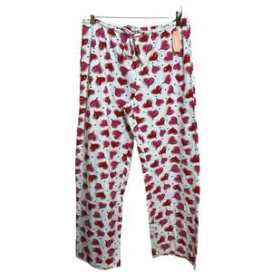 Steve Womens PJ Pajamas Sleep Pants Bottoms Heart Print Size M Medium NWT